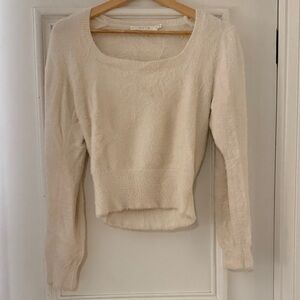 Astr Cream Scoop Neck Sweater